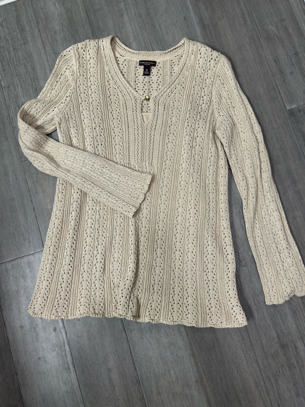 Dana Buchman Signature Crochet Lined Sweater Size Medium
